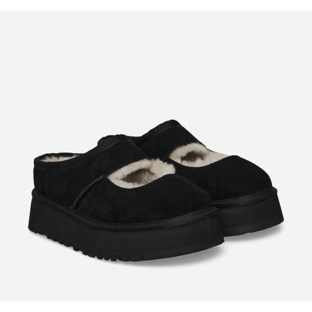 UGG Bea Mary Jane Black Platform Slipper Womens US size 8